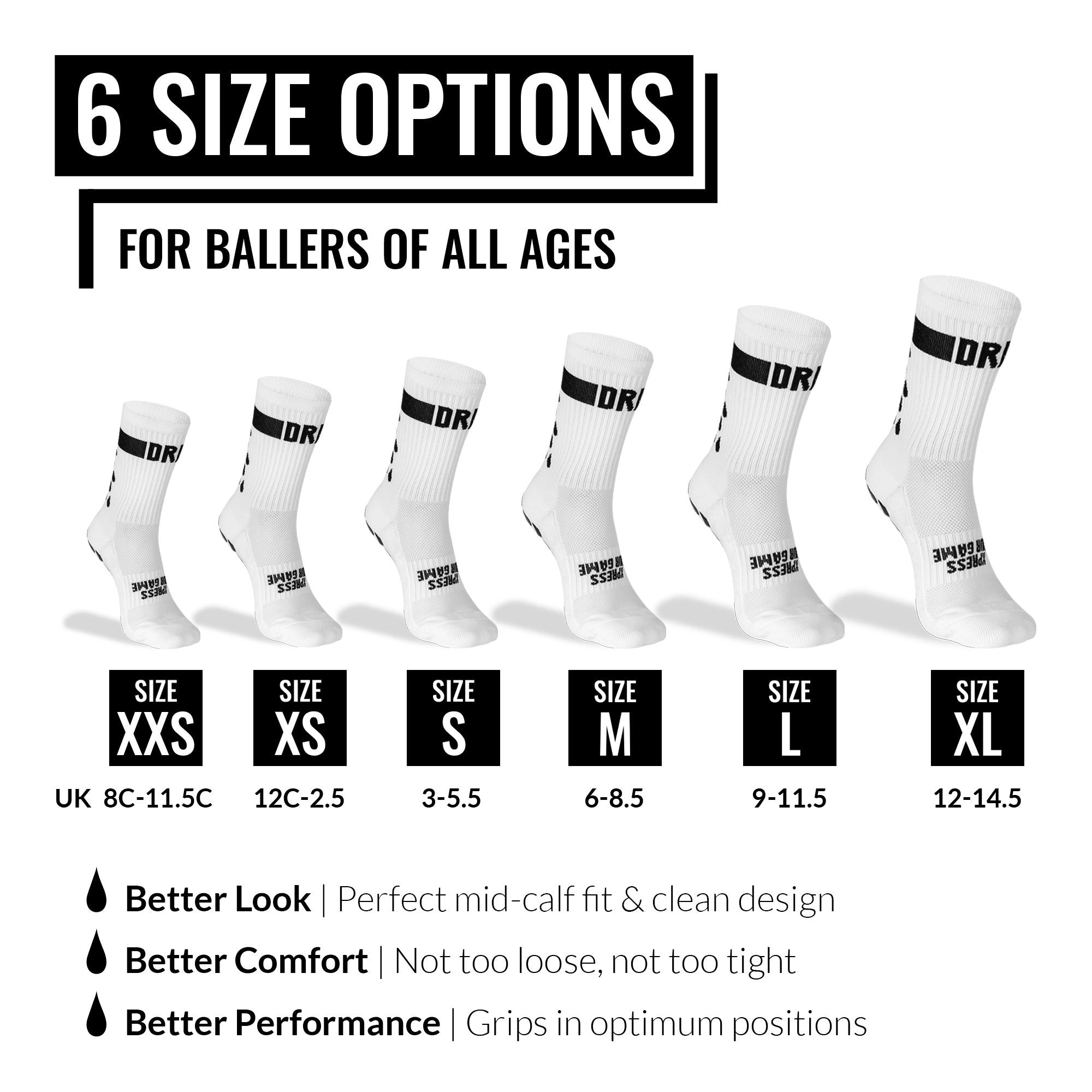 Grip Socks | 13 colours | 6 Sizes