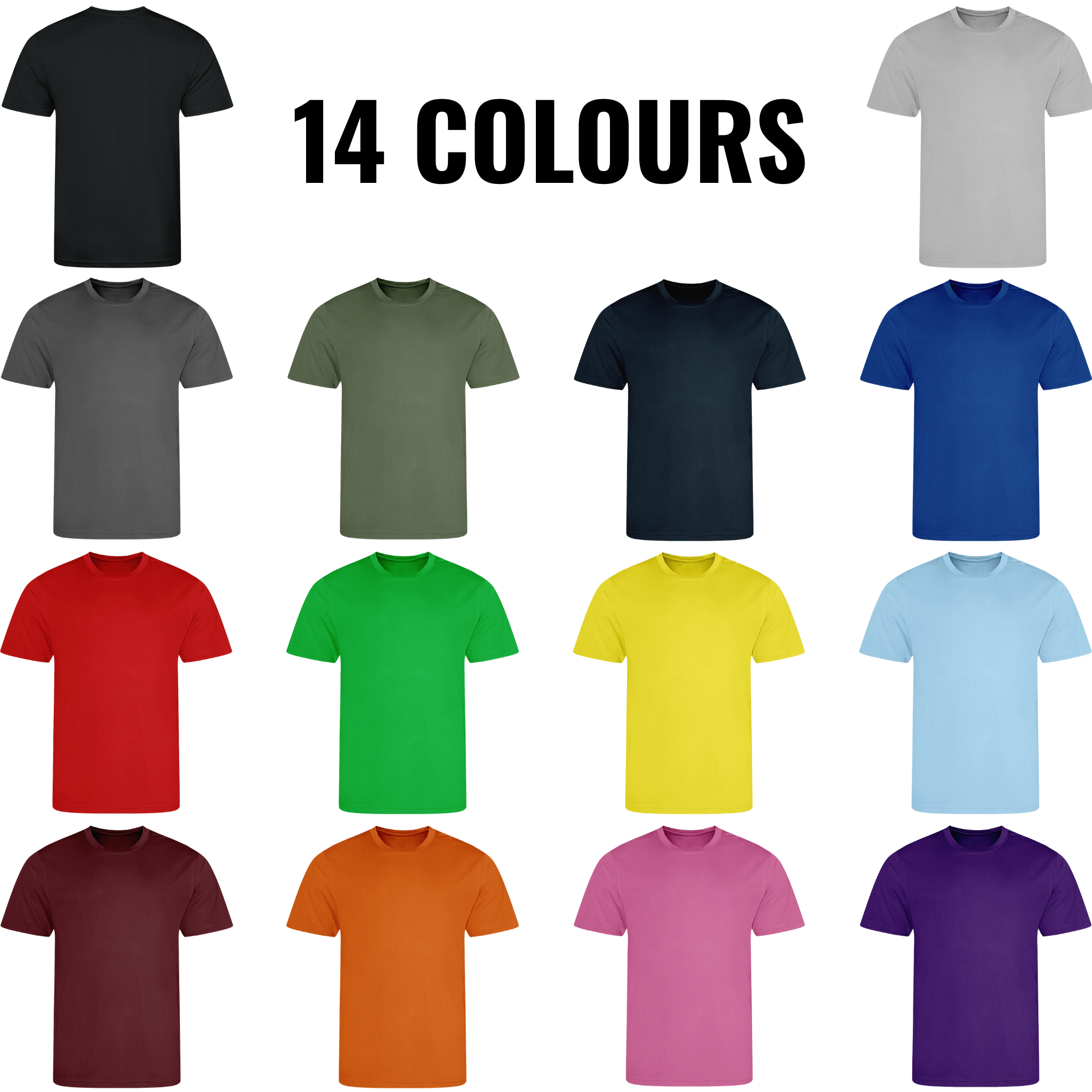 DS Initials Sports T-Shirt | Relaxed Fit | 14 Colours | Light Weight | White Design