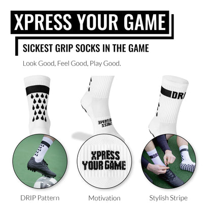 DRIPsox® Grip Socks | Anti Slip DripGrip Technology | Elite Quality &amp; Comfort | Multi Use Sports Socks | 5 Sizes for Kids, Juniors, Women &amp; Men (XS:13C-2 | S:3-5.5 | M:6-8.5 | L:9-11.5 | XL:12+)