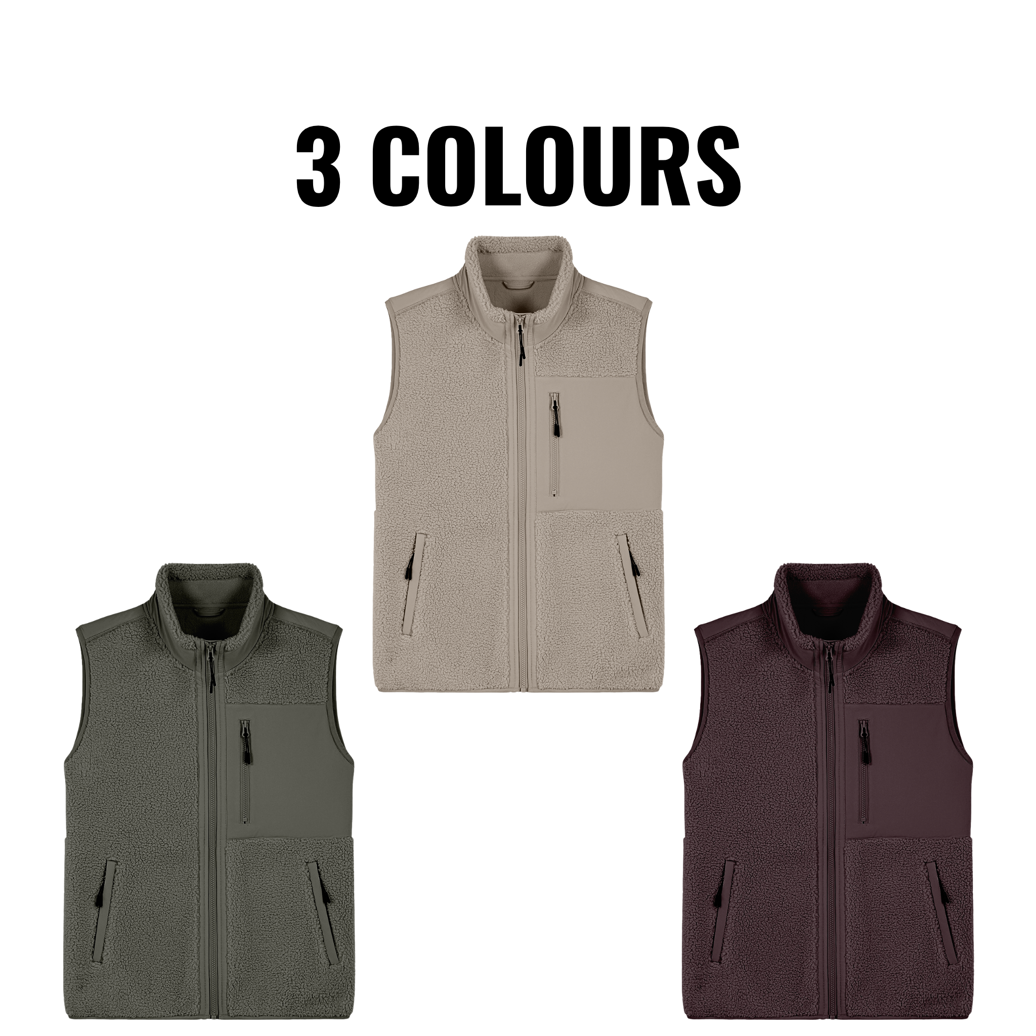 Icon Sherpa Fleece Gilet | 3 Colours | Relaxed Fit