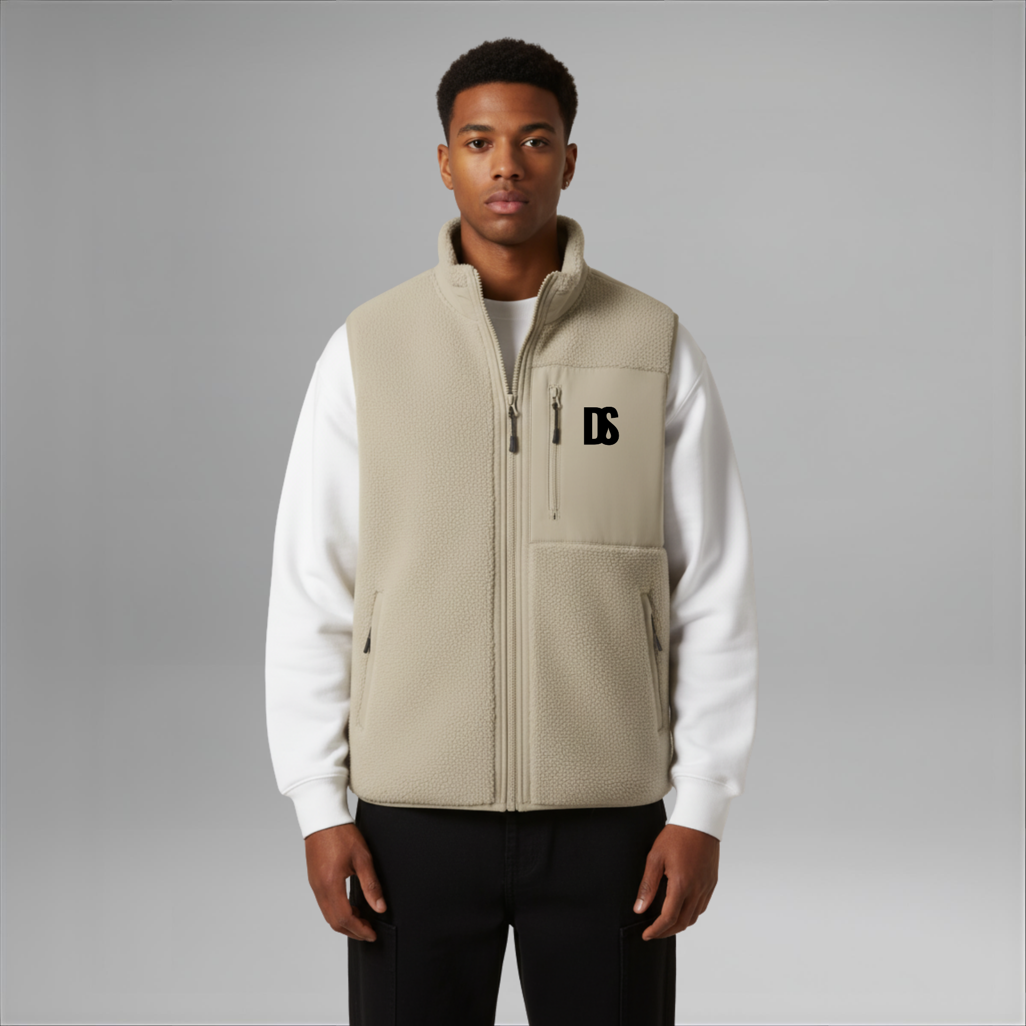 DS Initials Sherpa Fleece Gilet | 3 Colours | Relaxed Fit
