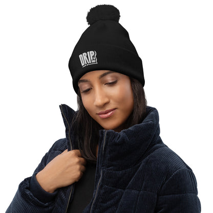 DRIPsox® Bobble Beanie | Unisex | One Size | Multiple Colours | Regular Fit | White Logo | Embroidered