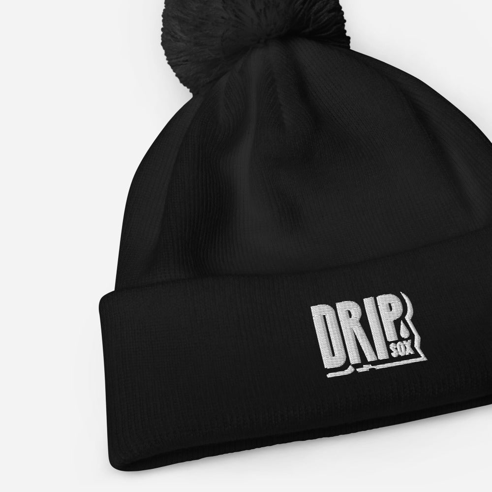 DRIPsox® Bobble Beanie | Unisex | One Size | Multiple Colours | Regular Fit | White Logo | Embroidered