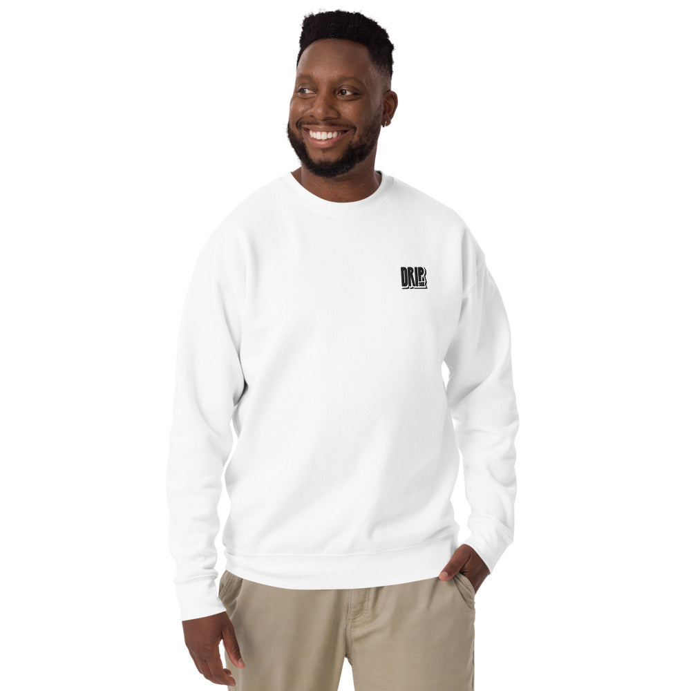 DRIPsox® Sweatshirt | Unisex | Multiple Sizes | Regular Fit | Black Logo (Left) | Embroidered