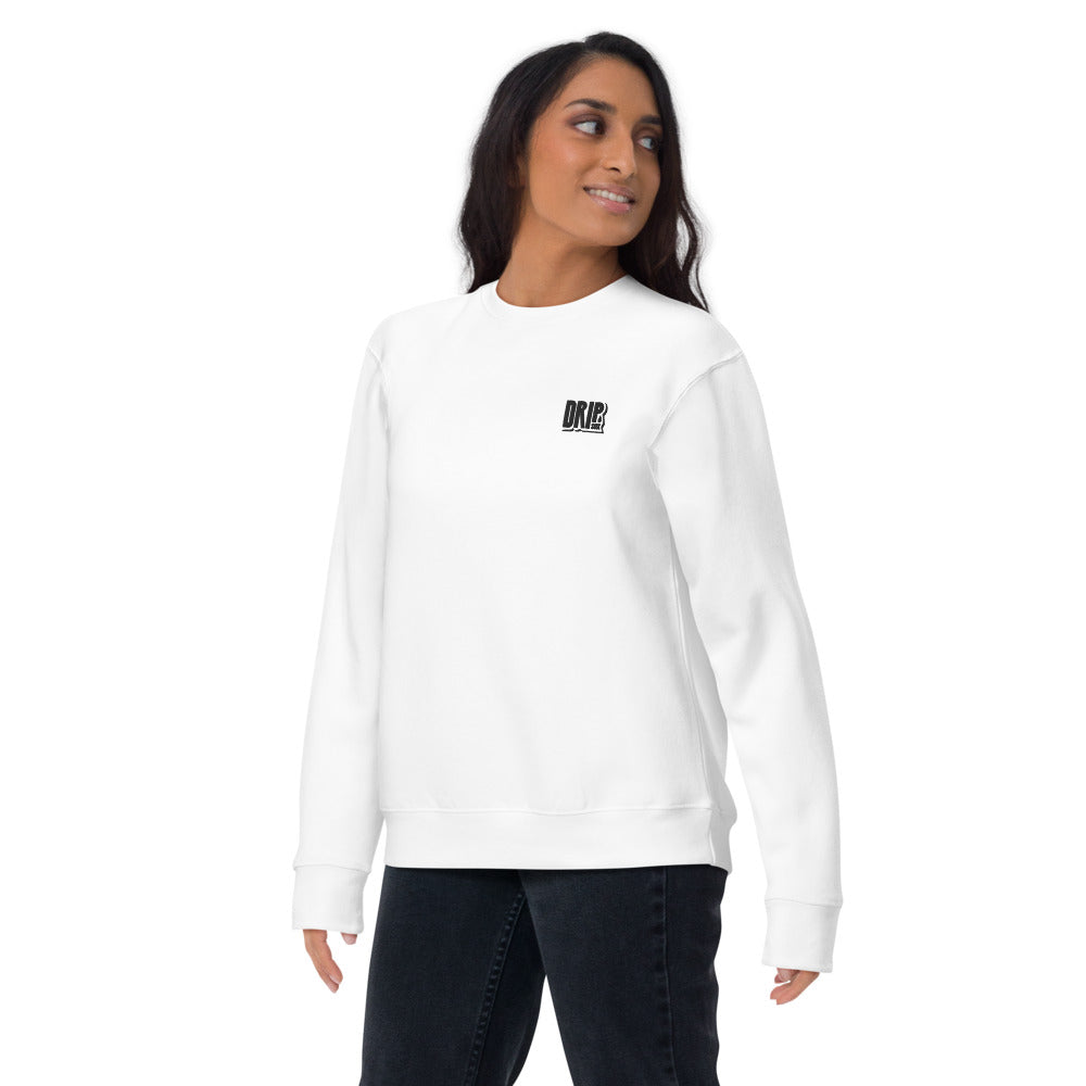 DRIPsox® Sweatshirt | Unisex | Multiple Sizes | Regular Fit | Black Logo (Left) | Embroidered