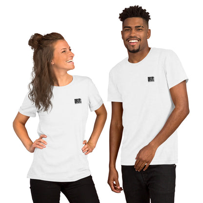 DRIPsox® T-Shirt | Unisex | White | Multiple Sizes | Regular Fit | Black Logo (Left) | Embroidered